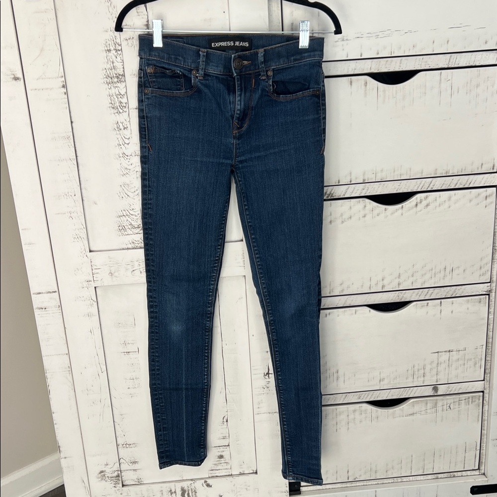 Express Dark Blue Women's Skinny Jeans